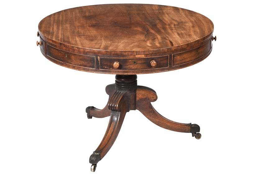 Inline Image - Lot 29: A Regency mahogany drum table, circa 1820 | Est. £800-1,200 (+ fees)