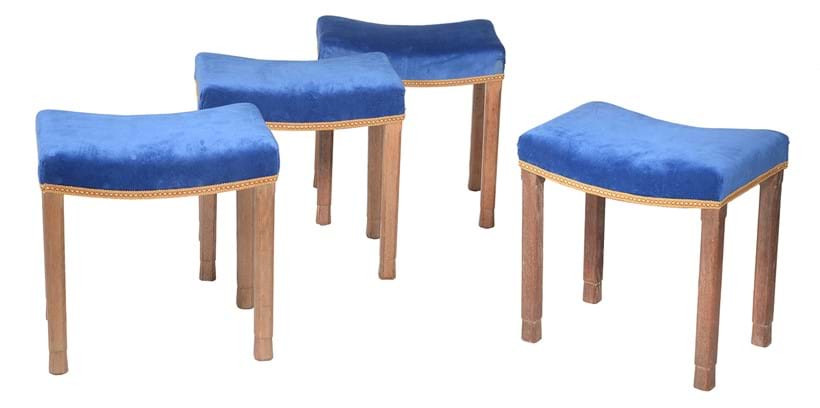 Inline Image - Lot 7: A matched set of four coronation stools, various dates, 20th century | Est. £1,000-1,500 (+ fees)