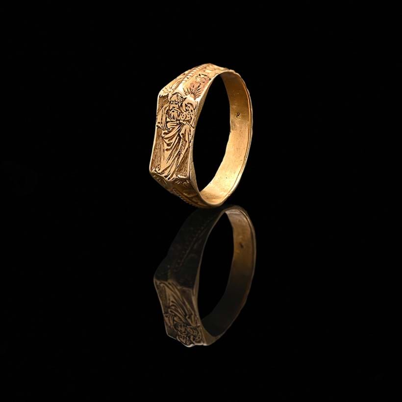 Inline Image - Iconographic gold ring of St john the Baptist, early 15th century, circa 1430 | Est. £4,000-6,000 (+ fees)
