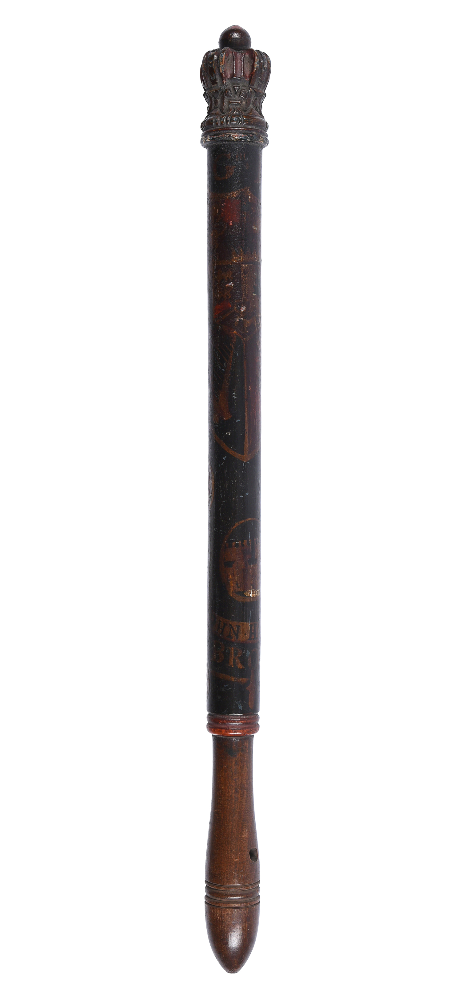 Inline Image - Lot 422: A George III painted and stained wood truncheon, dated 1796 | Est. £800-1,000 (+ fees)