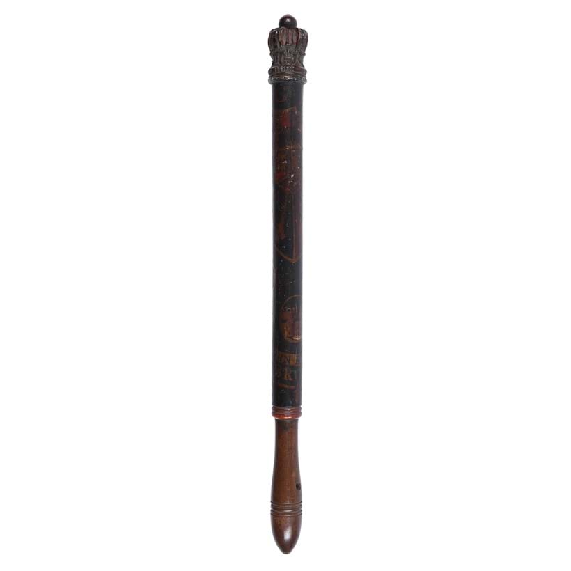 Inline Image - Lot 422: A George III painted and stained wood truncheon, dated 1796 | Est. £800-1,000 (+ fees)