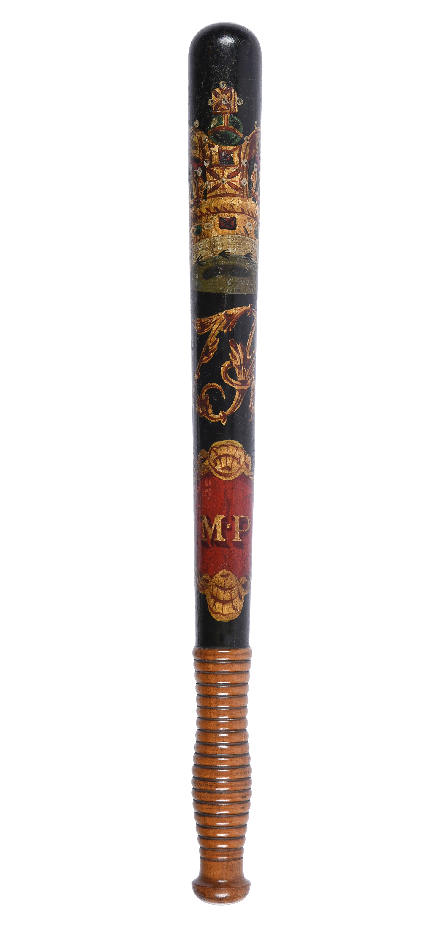 Inline Image - Lot 453: A Victorian Hebbert and Co. painted wood provost's truncheon, second half 19th century | Est. £400-600 (+ fees)