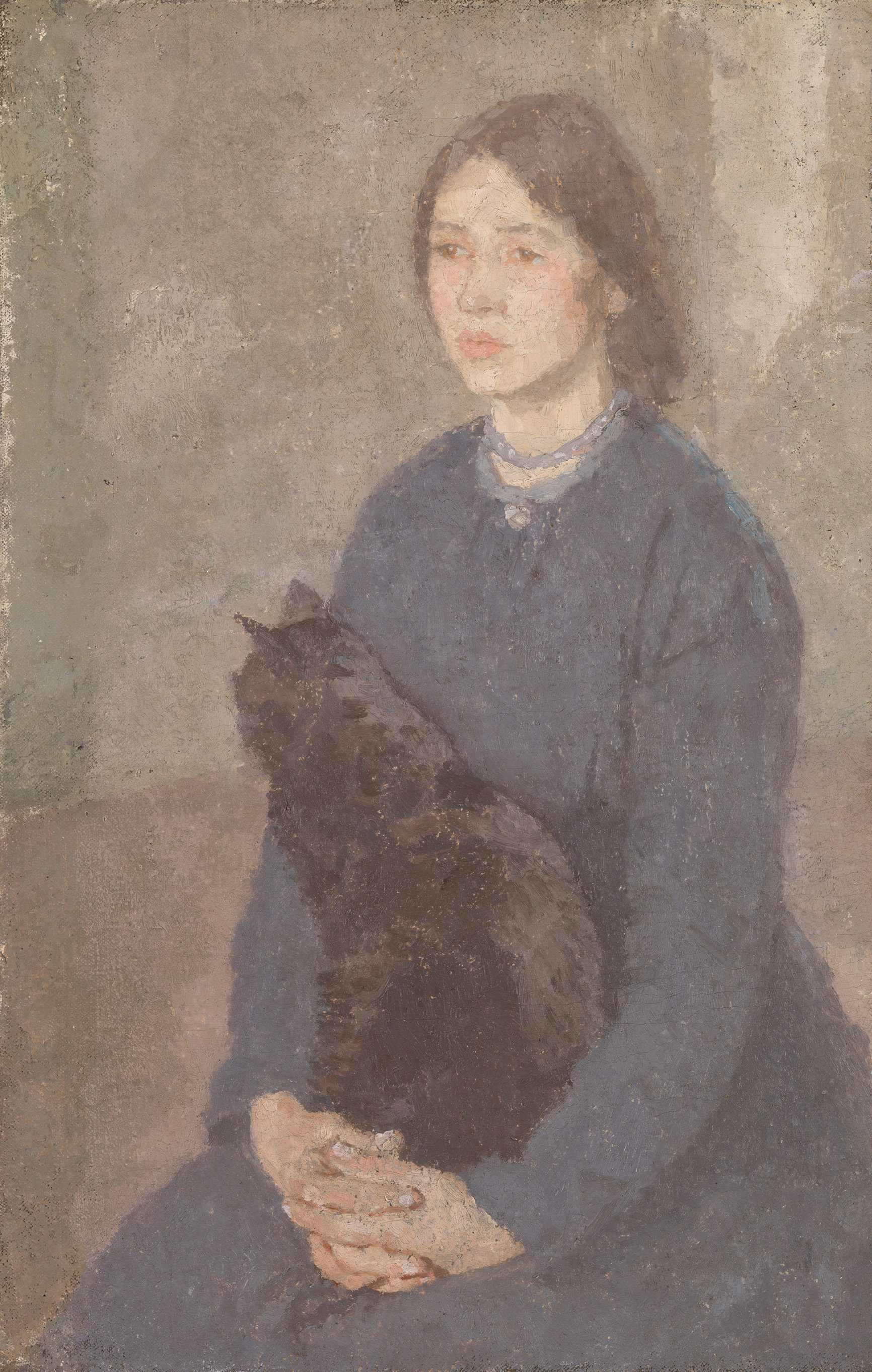 Inline Image - Gwen John, Young Woman holding a Black Cat