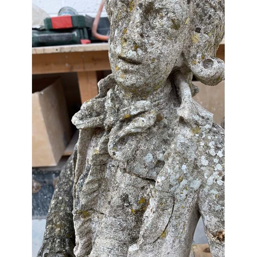 Inline Image - A stone gentleman – here I advised the client to leave as is. Lovely patina and with no fine detail surviving looks a lot better like this than cleaned.