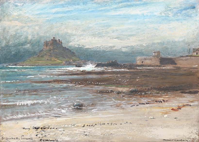 Inline Image - Lot 142: Albert Goodwin (British 1845-1932), 'St. Michael's Mount, Cornwall', Watercolour and bodycolour | Est. £1,000-1,500 (+ fees)