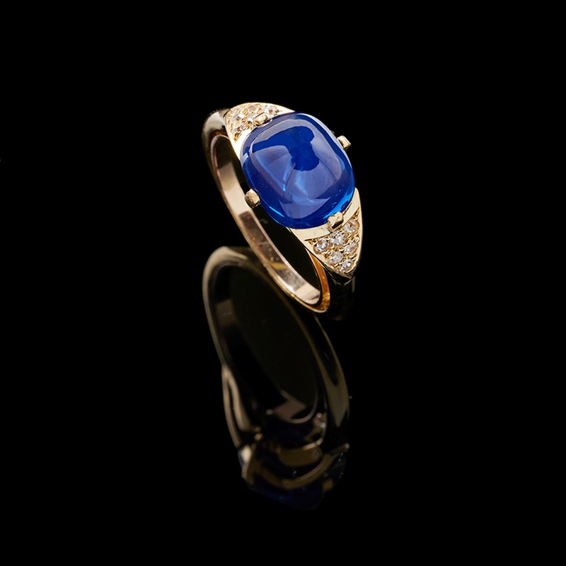 Asprey & Co., a sapphire and diamond ring, Kashmir, no heat, London 1998