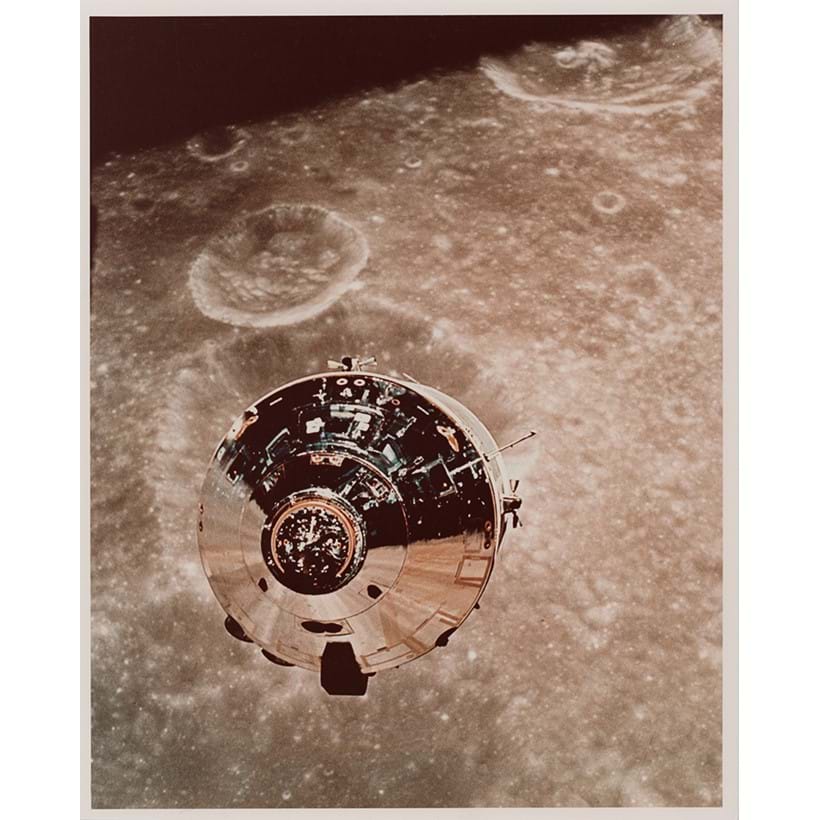 Inline Image - Lot 149: Spectacular close-up view of CM 'Charlie Brown' in lunar orbit, Apollo 10, 18-26 May 1969 | Est £300-500 (+ fees)