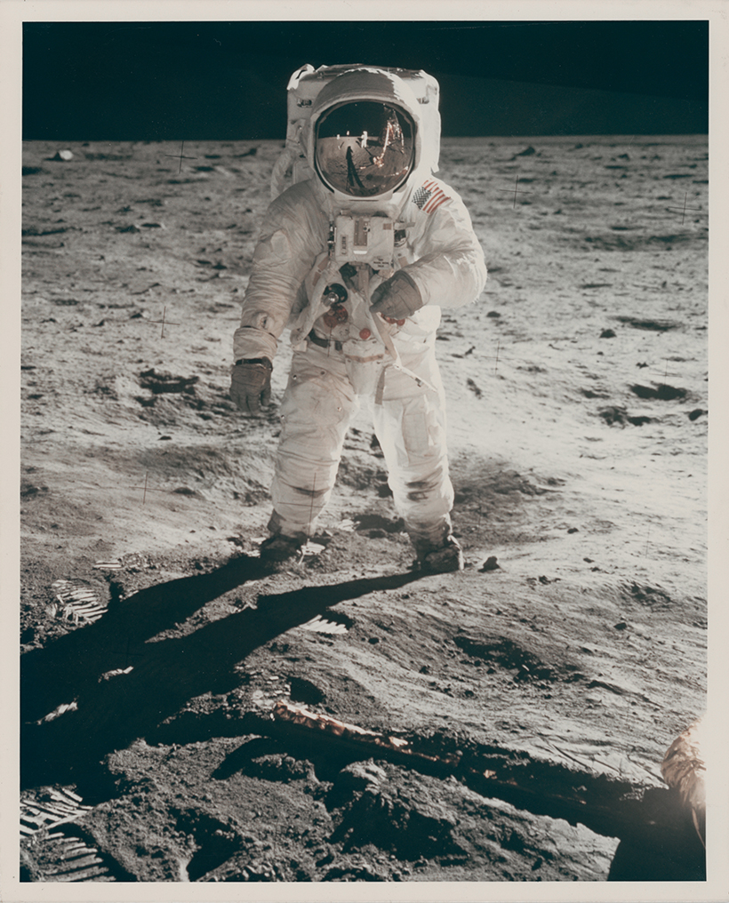Inline Image - Lot 189: Celebrated portrait of Buzz Aldrin with visor reflection of Neil Armstrong, Apollo 11, July 1969 | Est. £2,000-3,000 (+ fees)