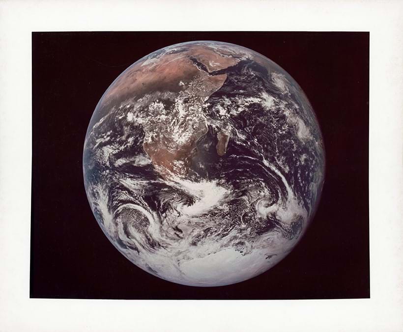 Inline Image - Lot 310: 'Blue Marble', the iconic view of sun-illumnated Earth [large format], Apollo 17, 7-19 December 1972 | Est. £5,000-10,000 (+ fees)