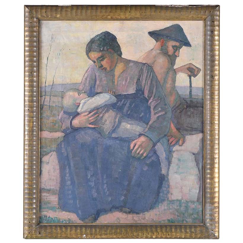 Inline Image - Lot 13: Wilfried Buchmann (Swiss 1878-1933), Family Seated In A Rural Landscape, Oil On Canvas | Est. £600-800 (+ fees)
