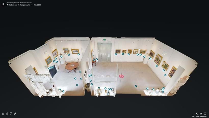 Inline Image - The "Dollshouse View" of Dreweatts London . You can click on the "View Dollshouse" or  "View Floor Plan" icon to navigate to the room you want to view.