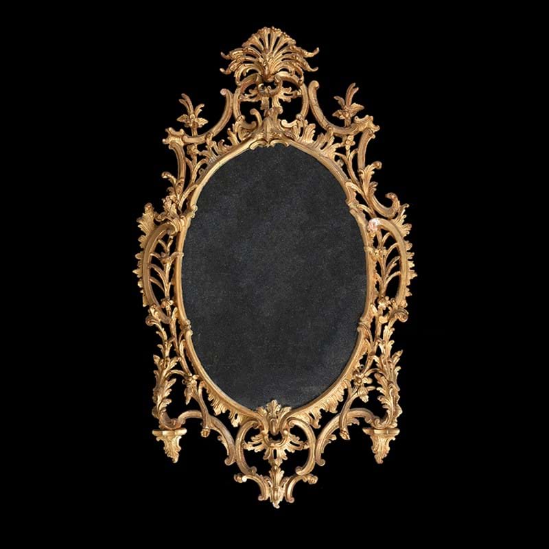 A pair of George III giltwood wall mirrors