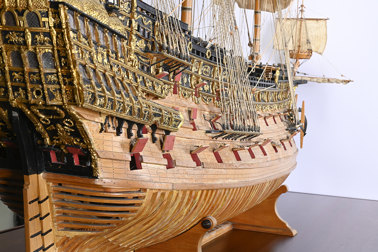 Lot 325 A Scale Model Ship Of %22The Sovereign Of The Seas%22 Detail