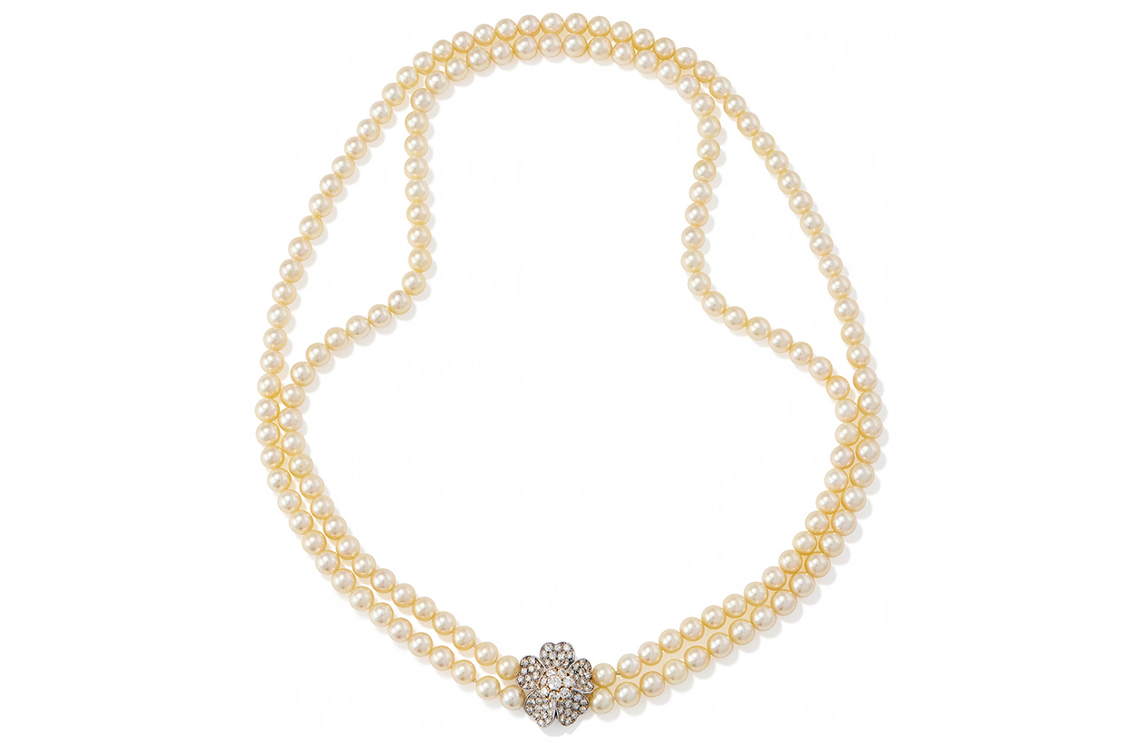 Lot 24 A Cultured Pearl And Diamond Necklace (1)