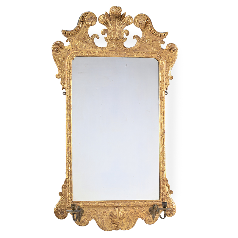 A George I carved wood and gilt gesso wall mirror, in the manner of John Belchier, circa 1720