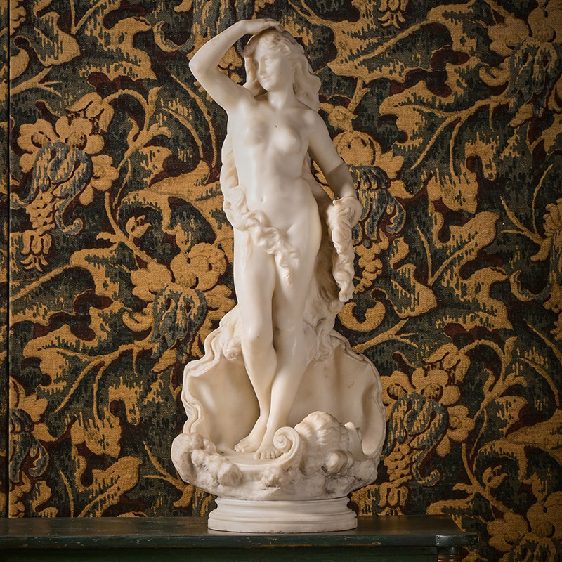 Luca Madrassi (1848-1919), a large white marble group 'the birth of Venus', late 19th or early 20th century