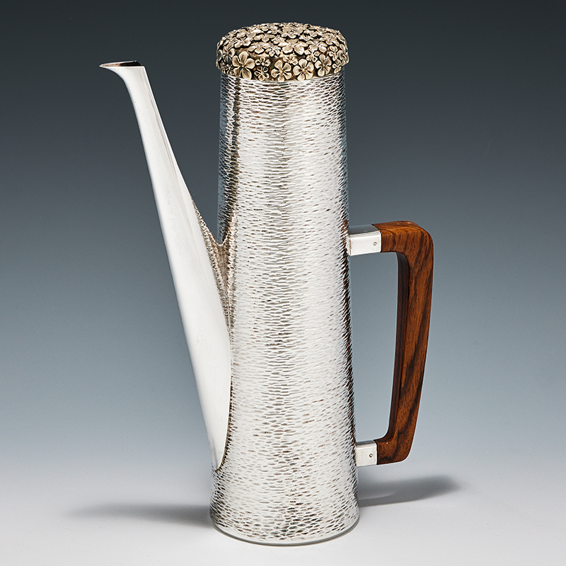 Y Stuart Devlin, a silver gilt tapering coffee pot, London 1979