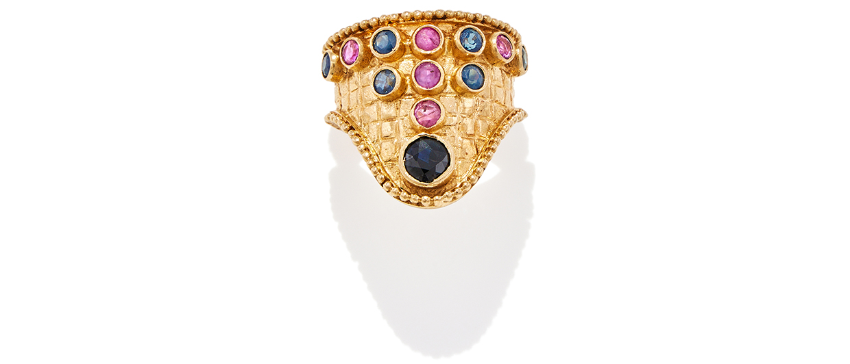 Lot 93 Zolotas, A Ruby And Sapphire Dress Ring