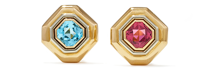 14835 Lot 96 Tiffany & Co., A Pair Of Pink Tourmaline And Blue Topaz Earrings, Circa 1989