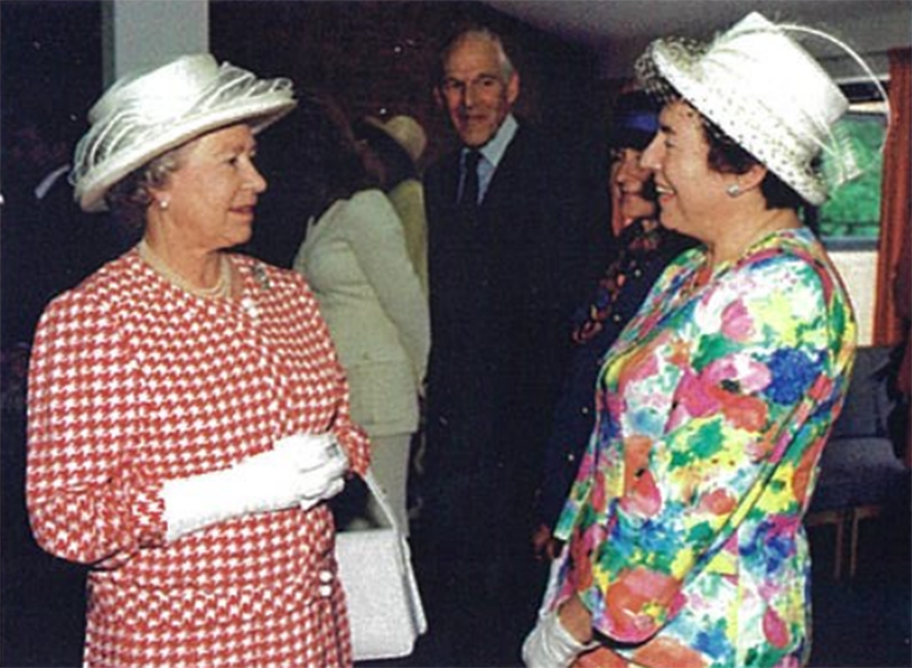 Stephanie With HM Queen Elizabeth II At The Opening Of The University Of Buckingham Council In 1991