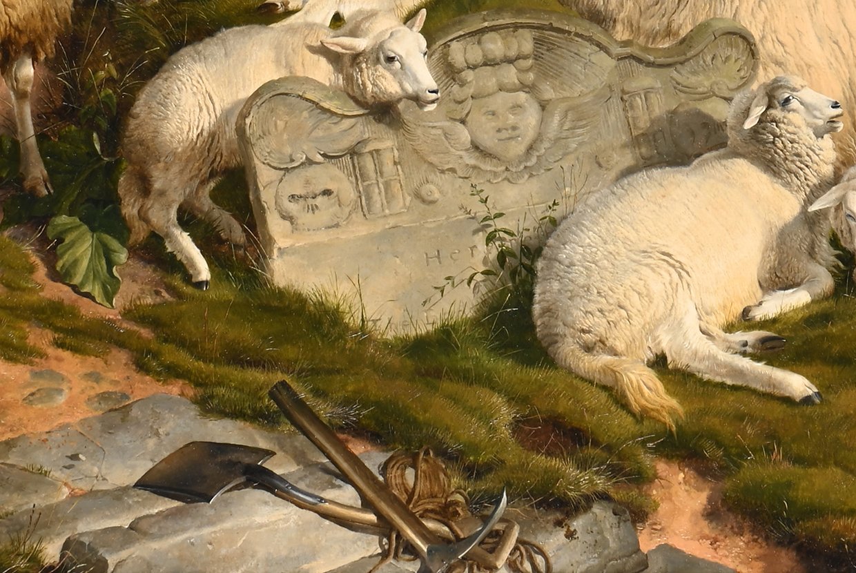 Lot 233 Thomas Sidney Cooper 'Reposing On God's Acre' Detail 3