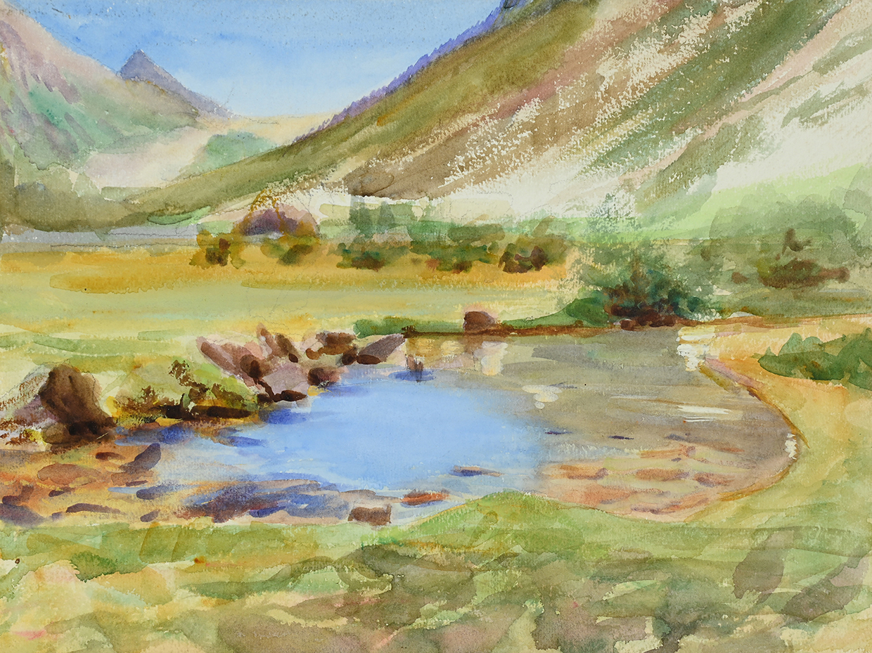 Lot 43 Emily Sargent, 'A Brook Near Purtud, Val D'aosta, Switzerland