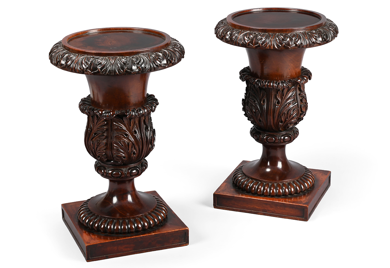 Lot 213 Regency Mahogany Vases