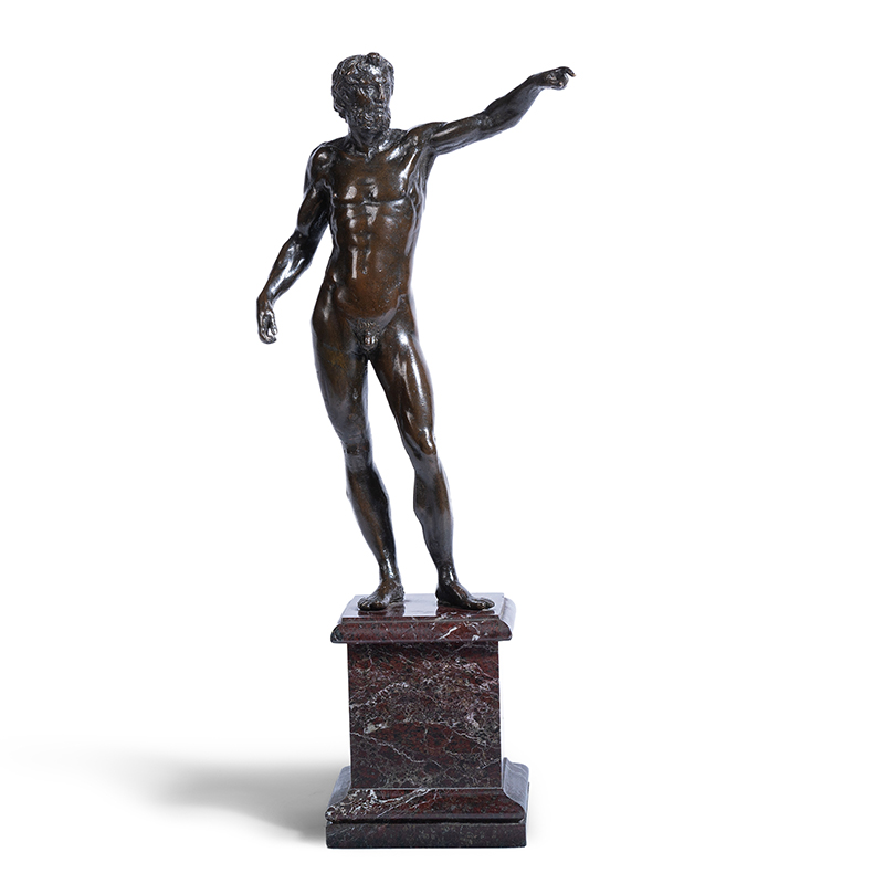 Circle of Camelio- a bronze figure of a standing man, early 16th century