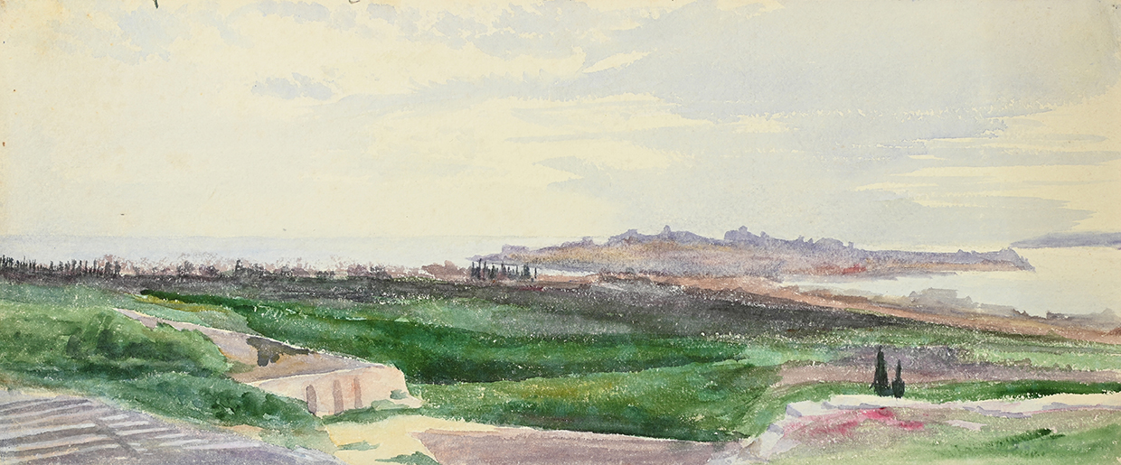 Lot 40 Emily Sargent, 'Overlooking Syracuse, Sicily'