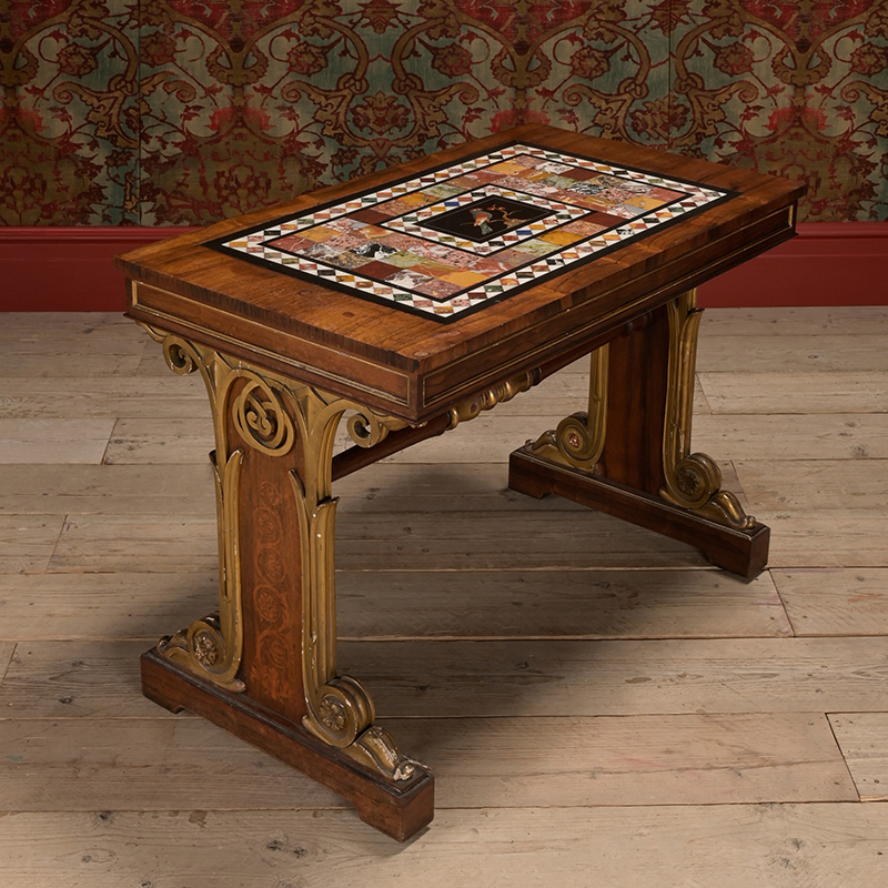 Y A George IV rosewood, parcel gilt and specimen marble centre table, attributed to Morel & Seddon, circa 1830