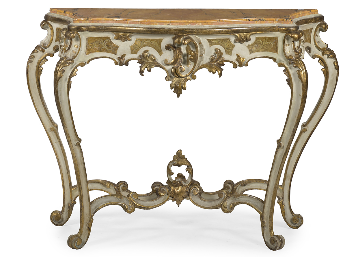 Lot 168 – Italian Painted And Parcel Gilt Side Table