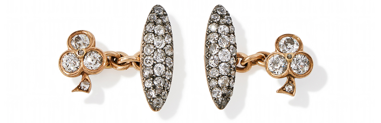 Lot 40 A Pair Of Diamond Cufflinks
