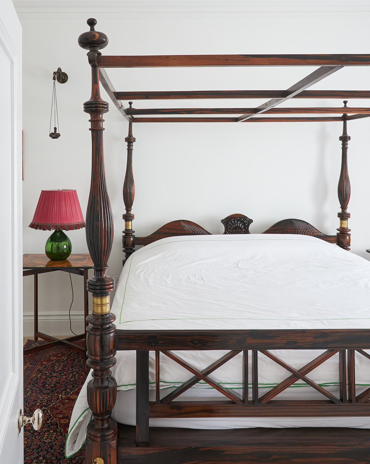 A Sinhalese Calamander Canopy Bed, Probably Galle Or Colombo, 19Th Century
