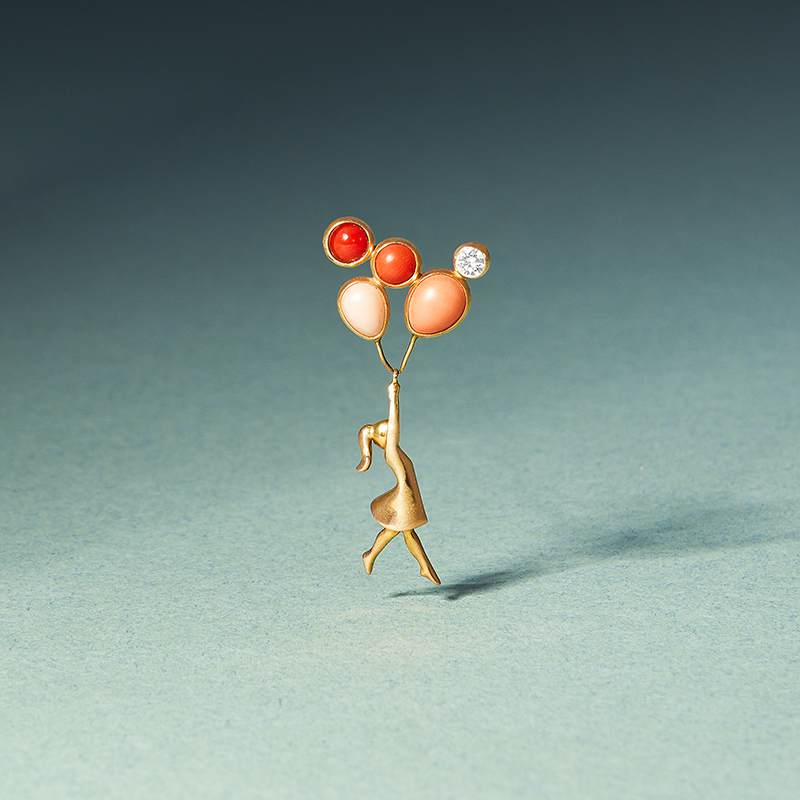 Van Cleef & Arpels, a coral and diamond 'Mercredi A Paris' necklace