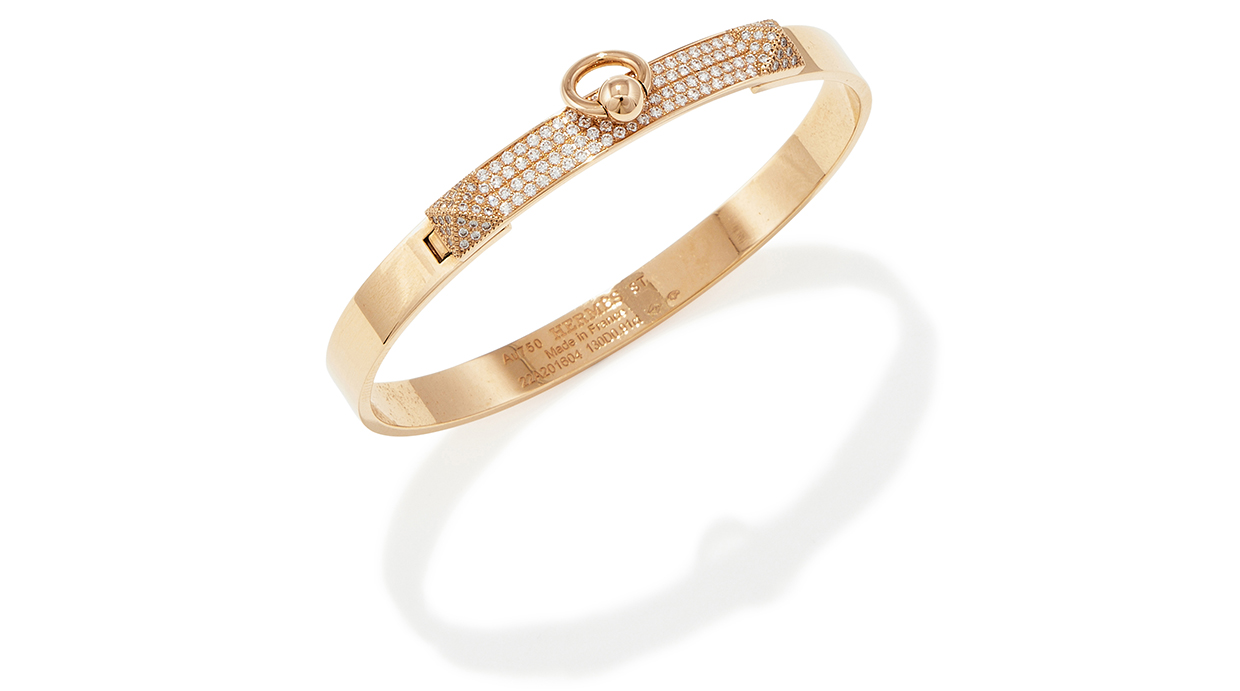 Lot 105 Hermès, A Diamond 'Collier De Chien' Bangle