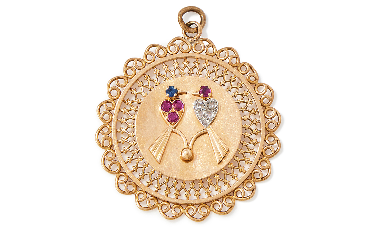 Lot 129 A 1960S French Gem Set Disc Charm