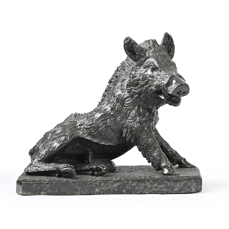 After the antique, a carved marble model of the Uffizi boar, late 19th or early 20th century