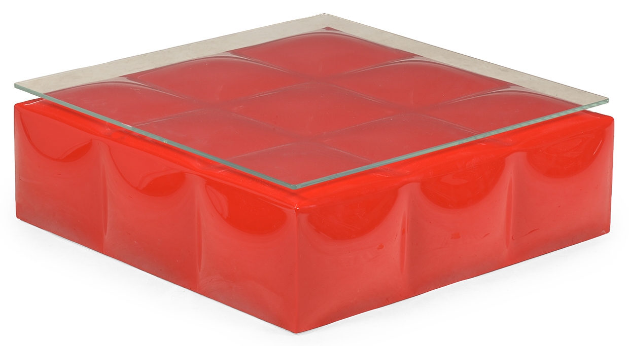 Lot 1002 Roche Bobois, A Red Mah Jong Low Coffee Table, Modern