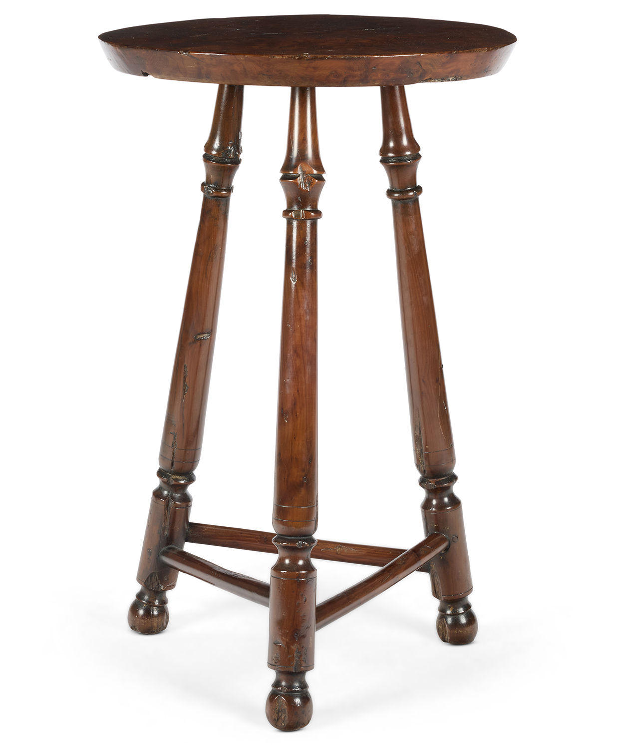 Lot 17 A GEORGE III YEW AND BURR YEW CRICKET TABLE LATE 18TH CENTURY